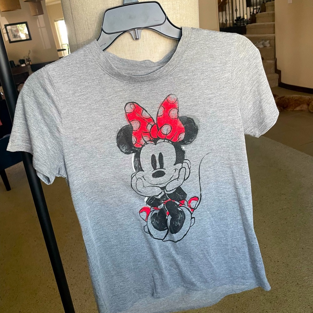 Gray Disney Minnie Mouse t shirt.